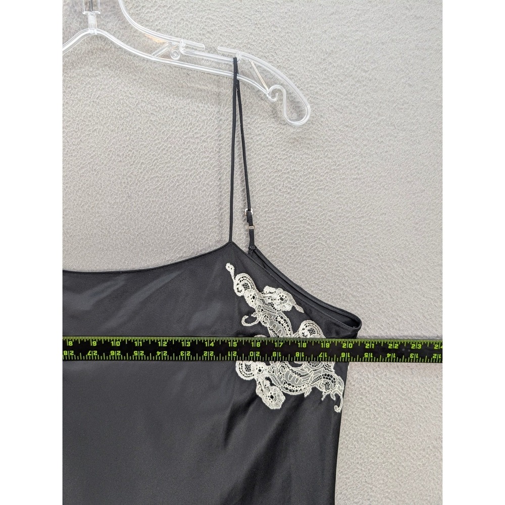 Black Slip Dress with White Lace Trim - Picture 6 of 10